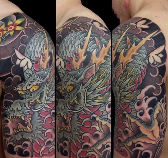 Japanese Male Dragon Arm Tattoo Ideas