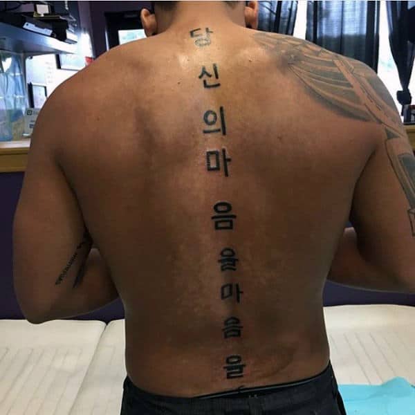 Japanese Mens Spine Tattoo
