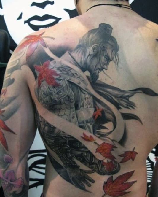 Japanese Samurai Tattoo Sleeve For Men On Back