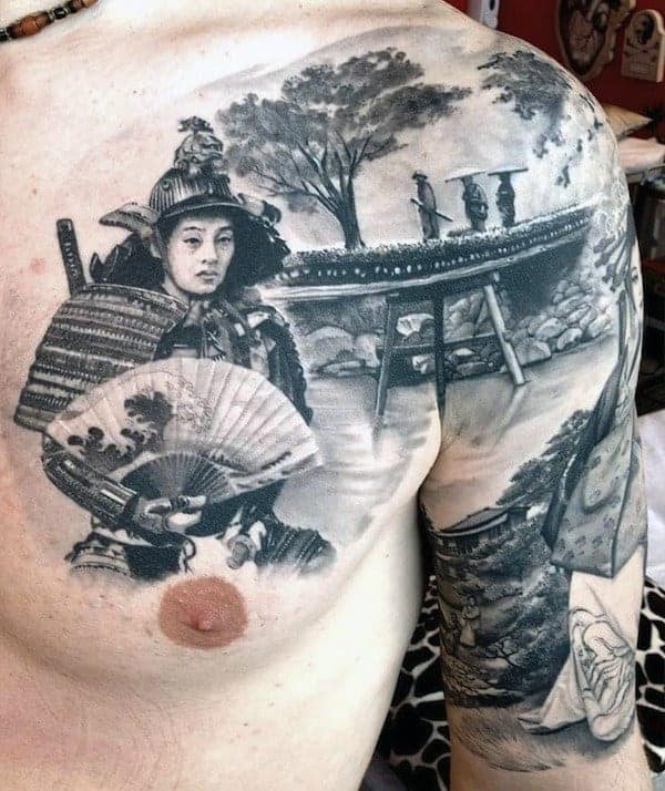 japanese-tattoo-samurai-on-mens-chest