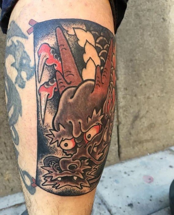 Japanse Dragon Leg Male Cool Kite Tattoo Ideas