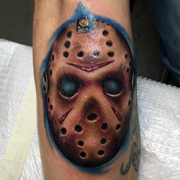 Jason Mask Outer Forearm 3d Tattoo Ideas For Gentlemen