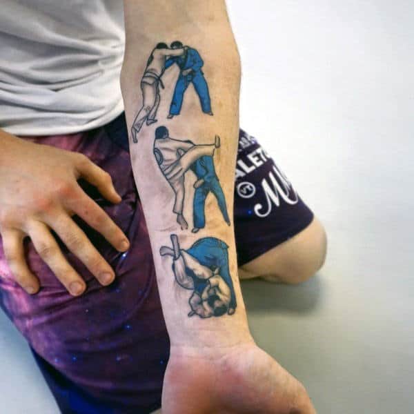 Jiu Jitsu Moves Mens Inner Forearm Tattoo Designs