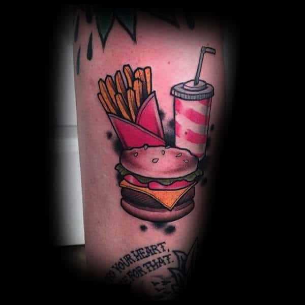 Junk Food Tattoo Male Forearms