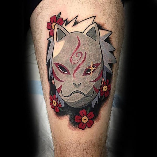 Kakashi Guys Tattoo Ideas On Thigh