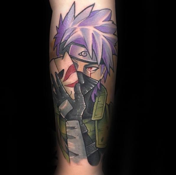Kakashi Leg Tattoo Designs For Guys
