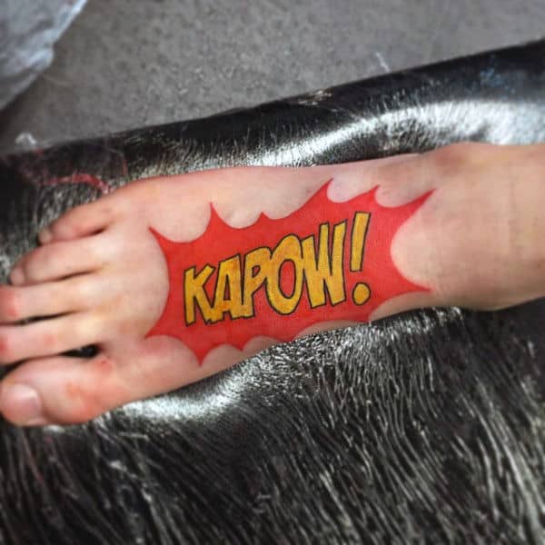 Kapow Mens Foot Pop Art Tattoo