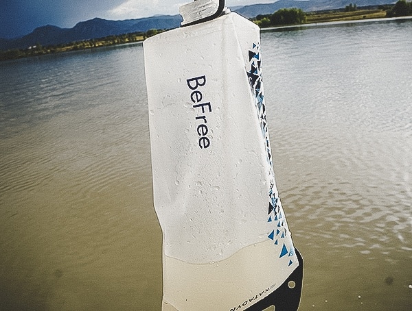 Katadyn Gravity Befree Water Filtration System Filling With Dirty Water