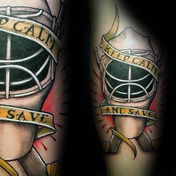 Keep Calm And Save Hockey Goalie Tattoos For Men