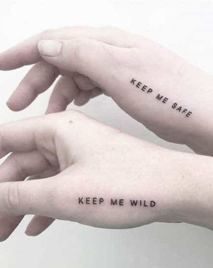 Keep Me Safe Friendship Tattoo
