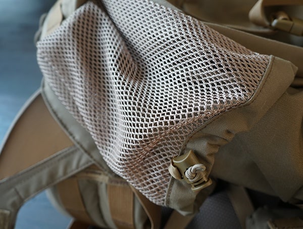 Kelty Tactical Eagle 7850 Backpack Coyote Brown Dual Mesh Pull String Pockets On Both Sides