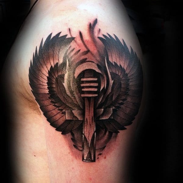 Key Of The Nile Ankh Mens Upper Arm Tattoos