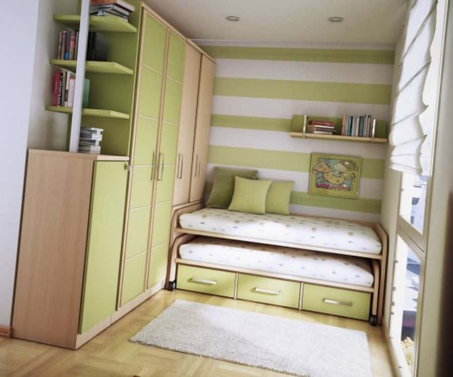 girls' bedroom ideas green and white wall cabinets