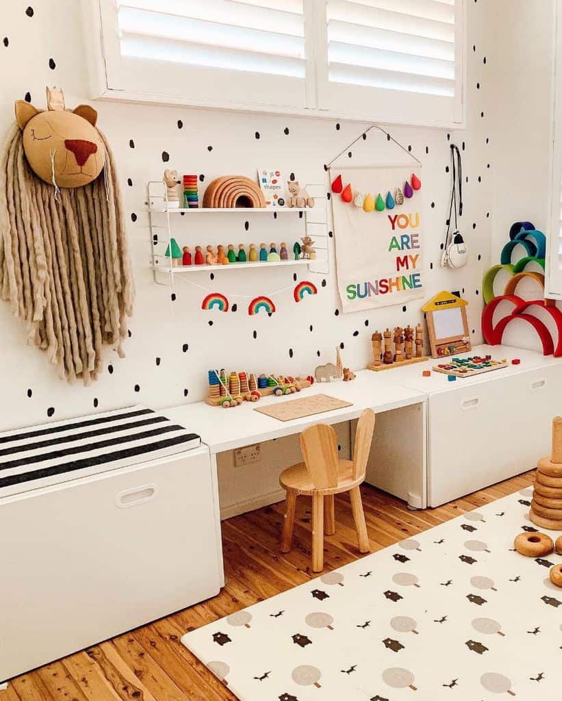 kids room with storage