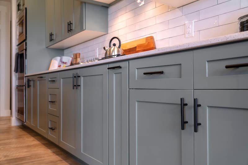 gray kitchen cabinets