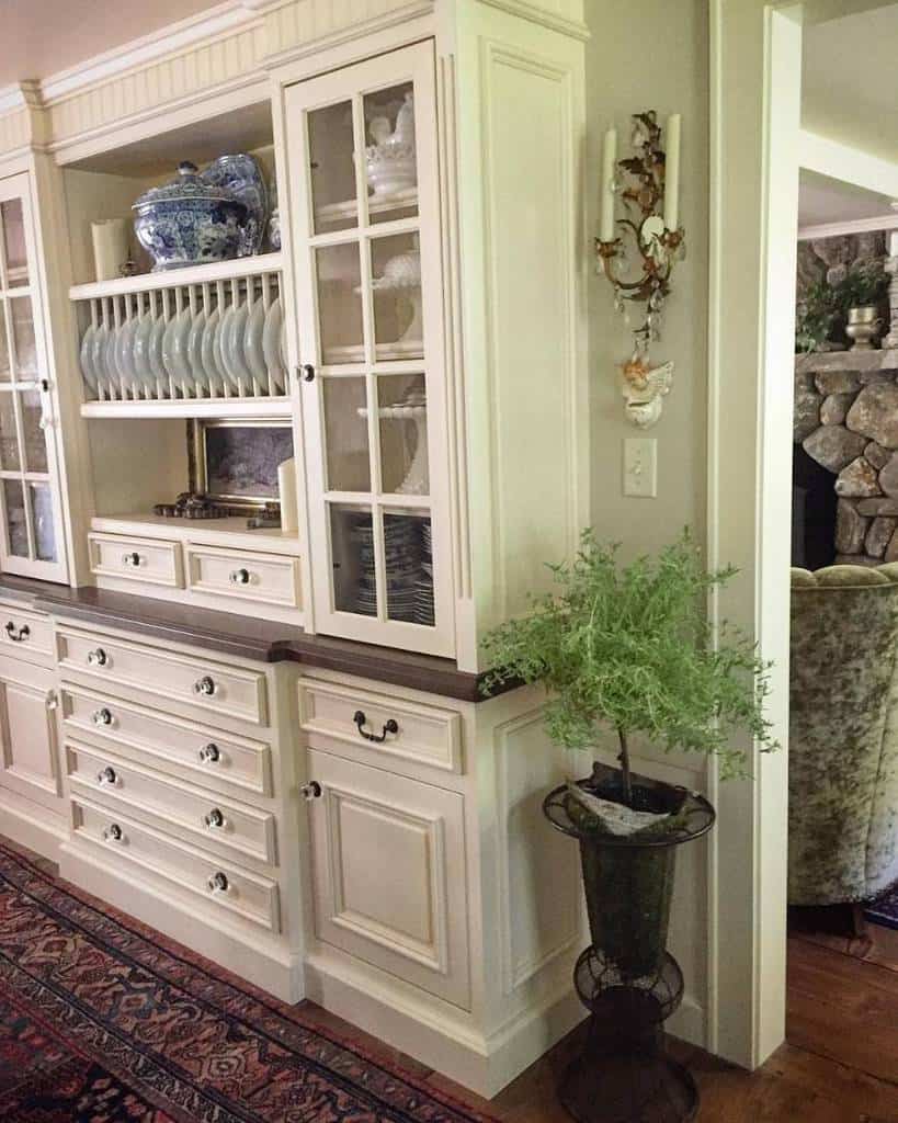 large kitchen cabinet with drawers cutlery 