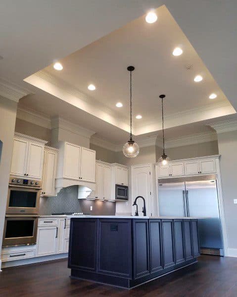 Kitchen Trey Ceiling Ideas With Recessed Can Lighting