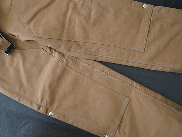 Knee And Leg Detail Pockets Guys Carhartt Quilt Lined Zip To Thigh Bib Overalls