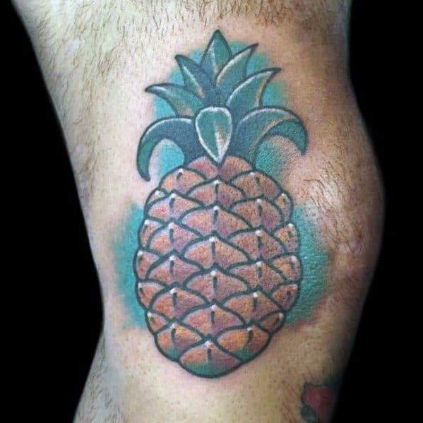 Knee Pineapple Guys Tattoo Designs