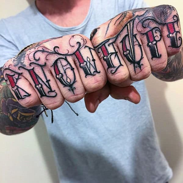 Know Hope Mens Old School Lettering Knuckles Tattoo