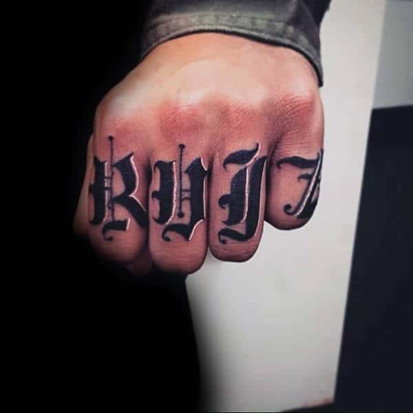 Knuckles Last Name Guys Tattoos