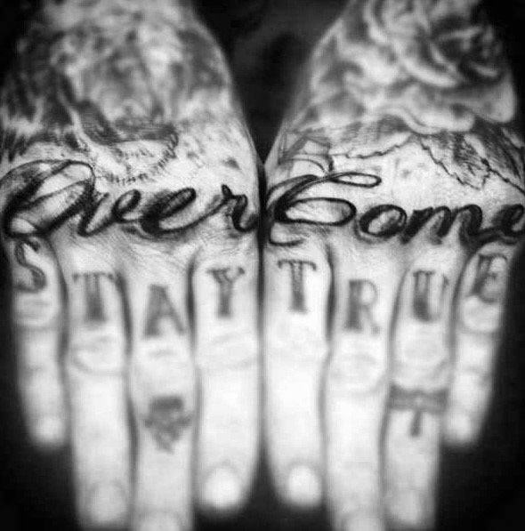 Knuckles Mens Overcome Tattoo Ideas