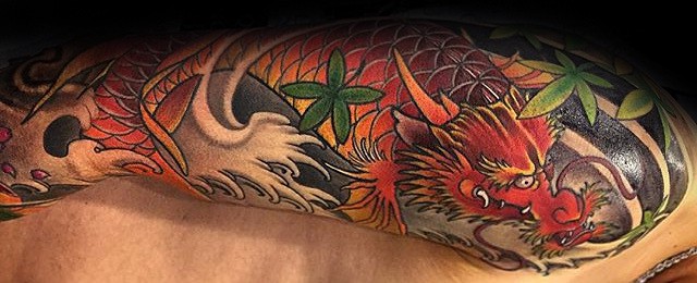 Koi Dragon Tattoo Designs For Men
