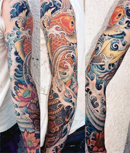 Koi Fish Tattoo Forearm Men