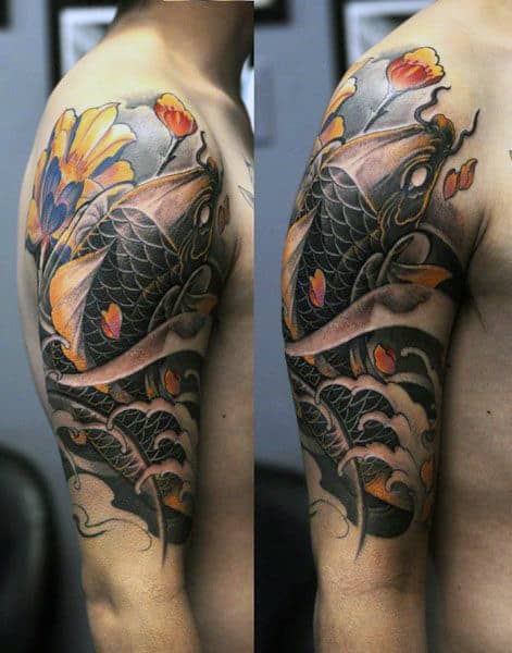 Koi Fish Tattoo Outline For Men