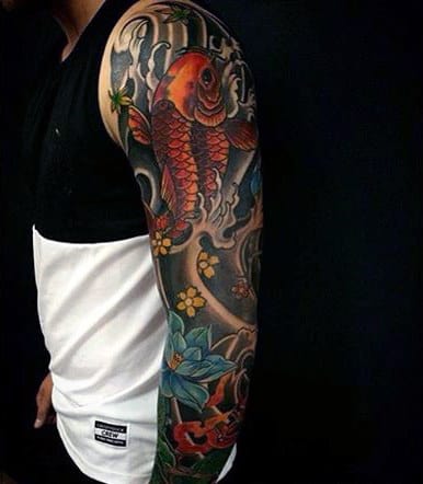 Koi Fish Yin Yang Tattoo For Men