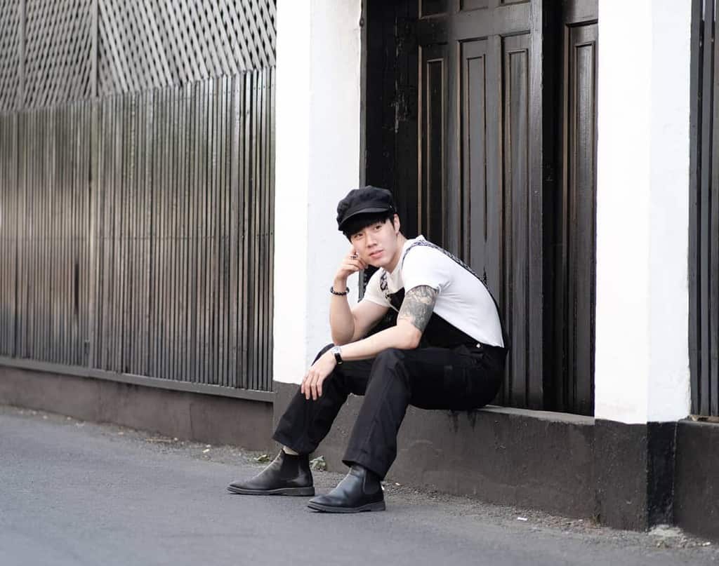 Korean Style Black Mens Overall