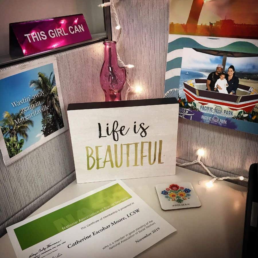 family photo slogan art cubicle decor