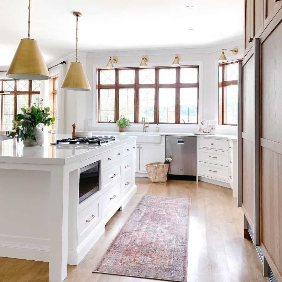 gold lamp shade kitchen lighting ideas