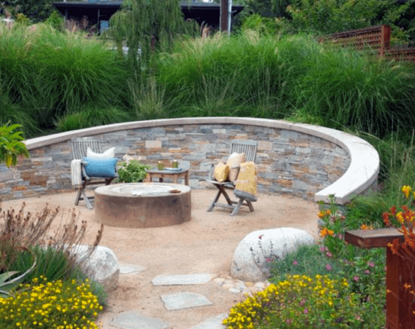 sunken firepit area 