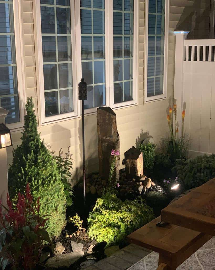 small narrow landscaped garden