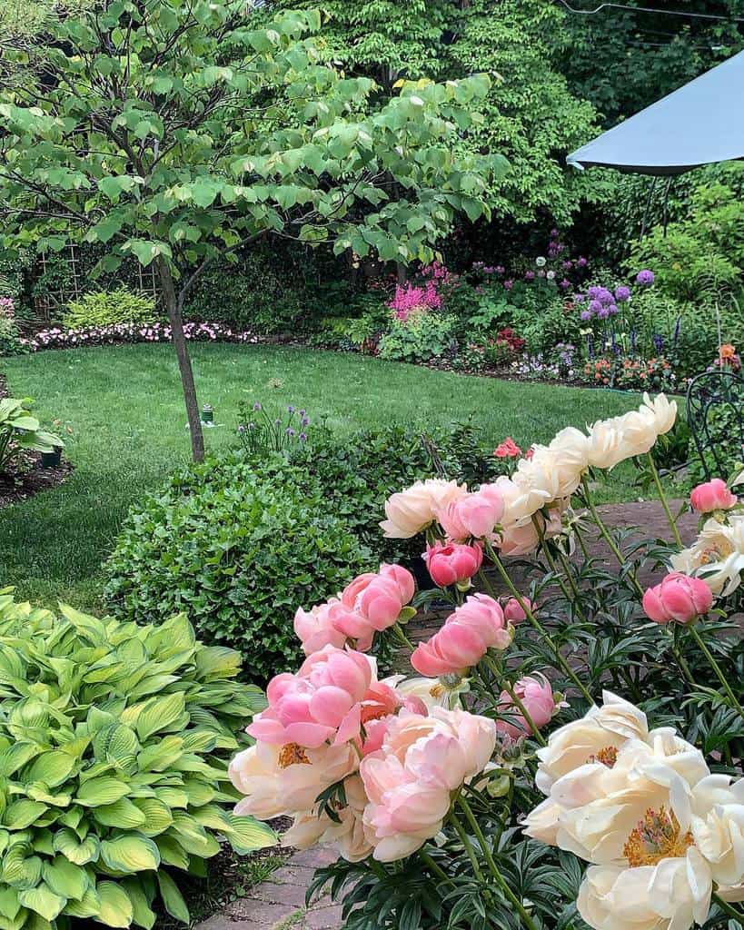 large landscaped shade garden