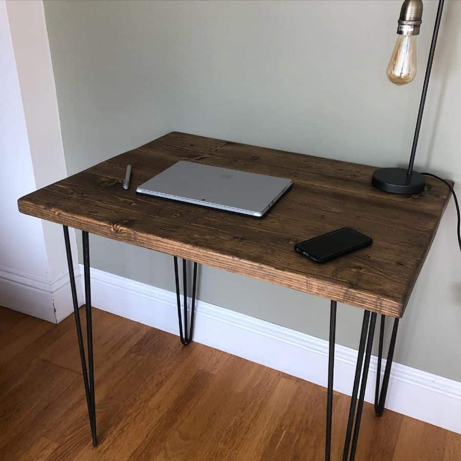 rustic desk setup wood desk