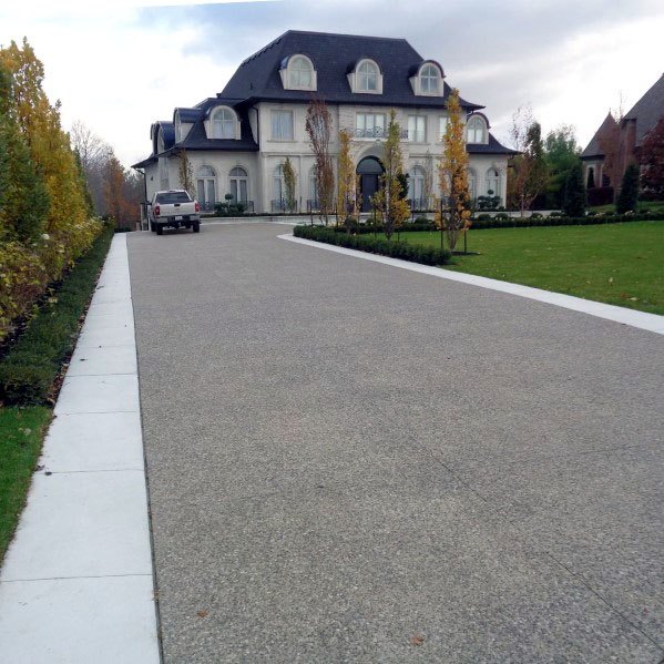 concrete and gravel driveway