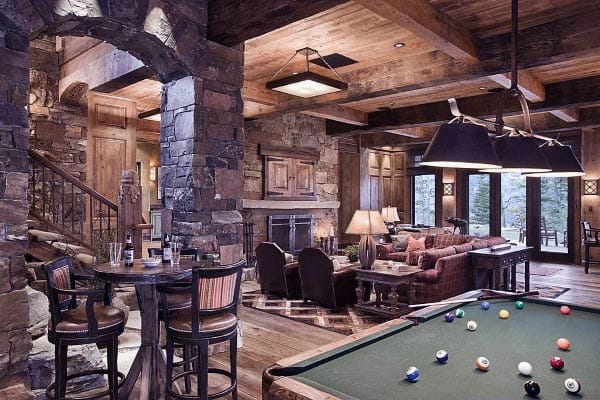 Large Rustic Basement Ideas