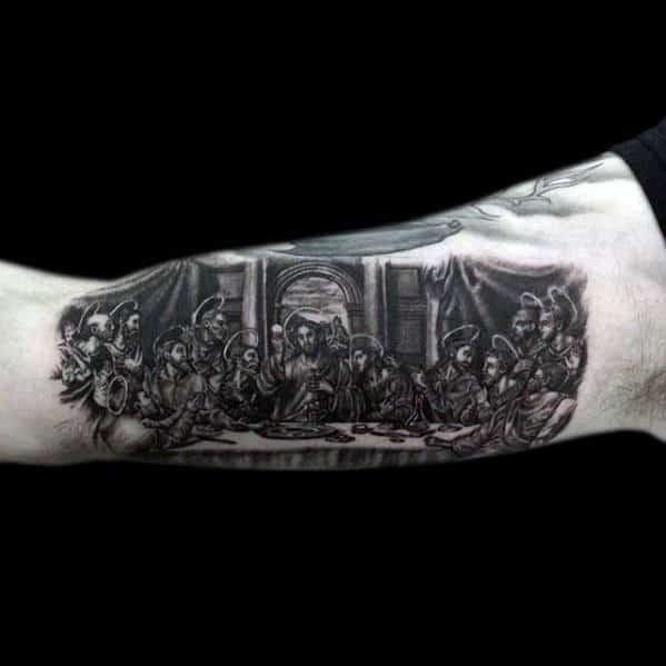 Last Supper Jesus Mens Arm Tattoos