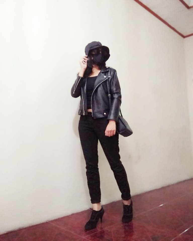 Leather Jacket Facemask Outfit