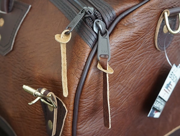 Leather Pull Tabs Duluth Pack Bison Leather Sportsman Duffel
