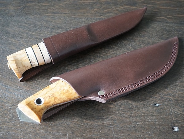 Leather Sheathed Helle Arv And Utvaer Knives