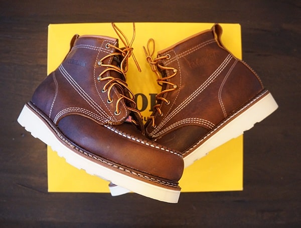 Leather Us Made Carolina 6 Inch Wedge Sole Work Boots For Men