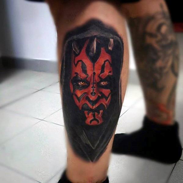 Leg 3d Darth Maul Guys Tattoo Ideas
