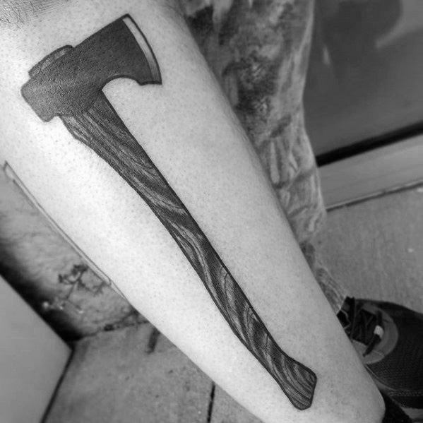 Leg Axe Tattoo Design Ideas For Males