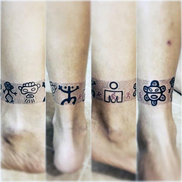 Leg Band Taino Symbols Tattoo On Guy