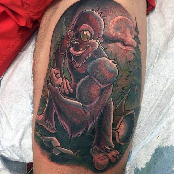 Leg Calf Bigfoot Male Tattoo Designs
