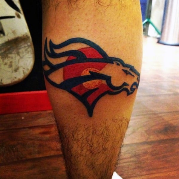Leg Calf Denver Broncos Male Logo Colorado Tattoo