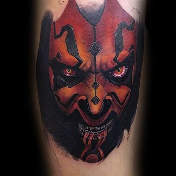 Leg Calf Distinctive Male Darth Maul Tattoo Designs